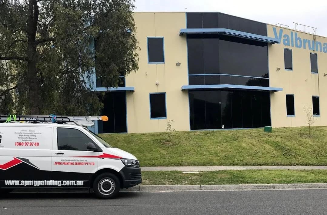 A painting crew working on a commercial site in Melbourne